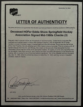 Load image into Gallery viewer, 1964 NHL Hockey Bruins HOFer Eddie Shore Signed Cheque Autographed Check LOA
