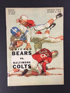 1959 NFL Program Wrigley Field Chicago Bears vs Baltimore Colts Football