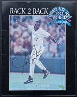 1993 Joe Carter Autographed World Series Toronto Blue Jays Program Signed MLB