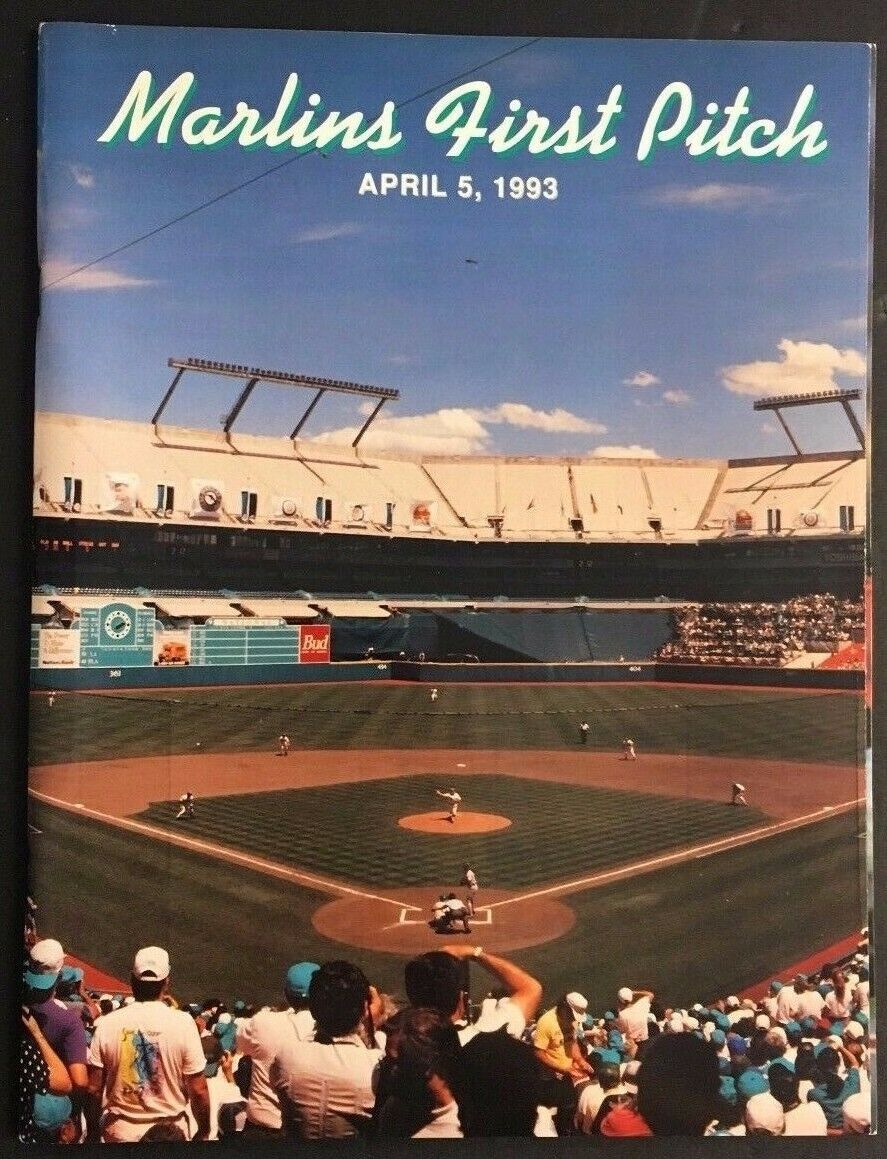 1993 Miami Florida Marlins Baseball Inaugural MLB Series First Pitch Program