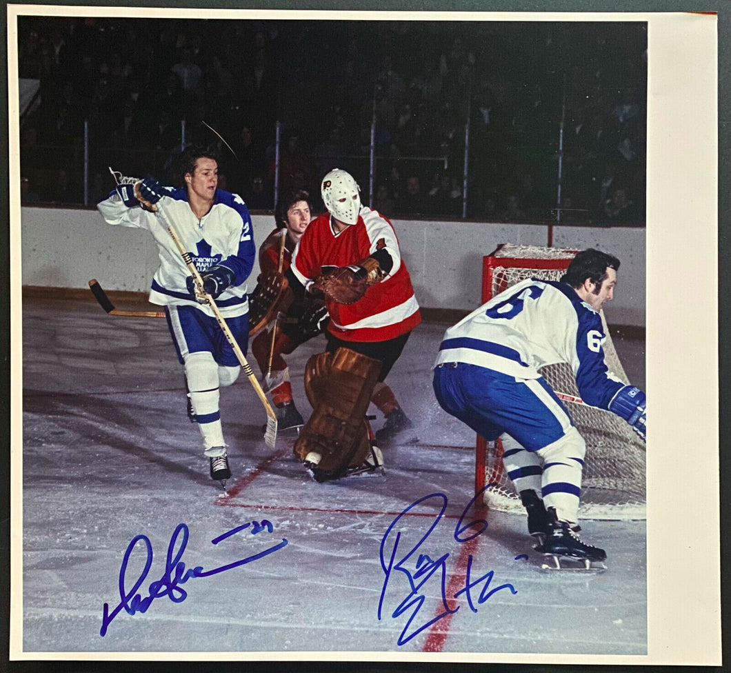 Darryl Sittler + Ron Ellis Autographed Toronto Maple Leafs NHL Hockey Photo