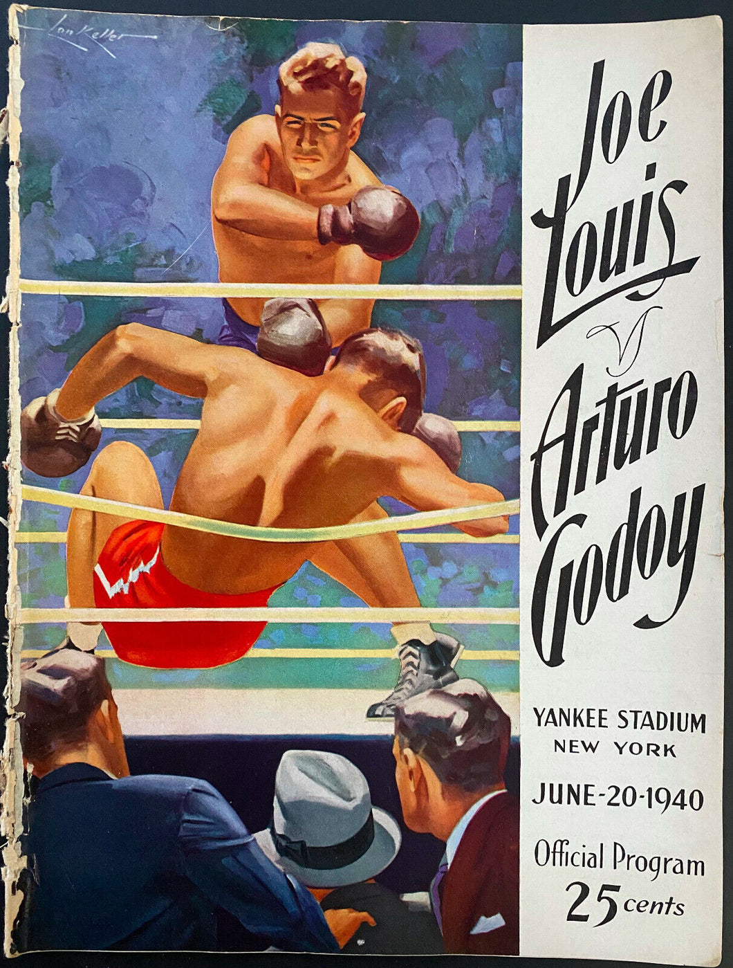 1940 Yankee Stadium Joe Louis Heavyweight Championship Boxing Program v Arturo