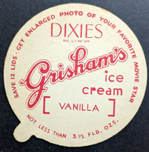 Load image into Gallery viewer, 1952 Bob Hope Dixie Lid Grisham's Ice Cream "The Road To Morocco" Movie Promo

