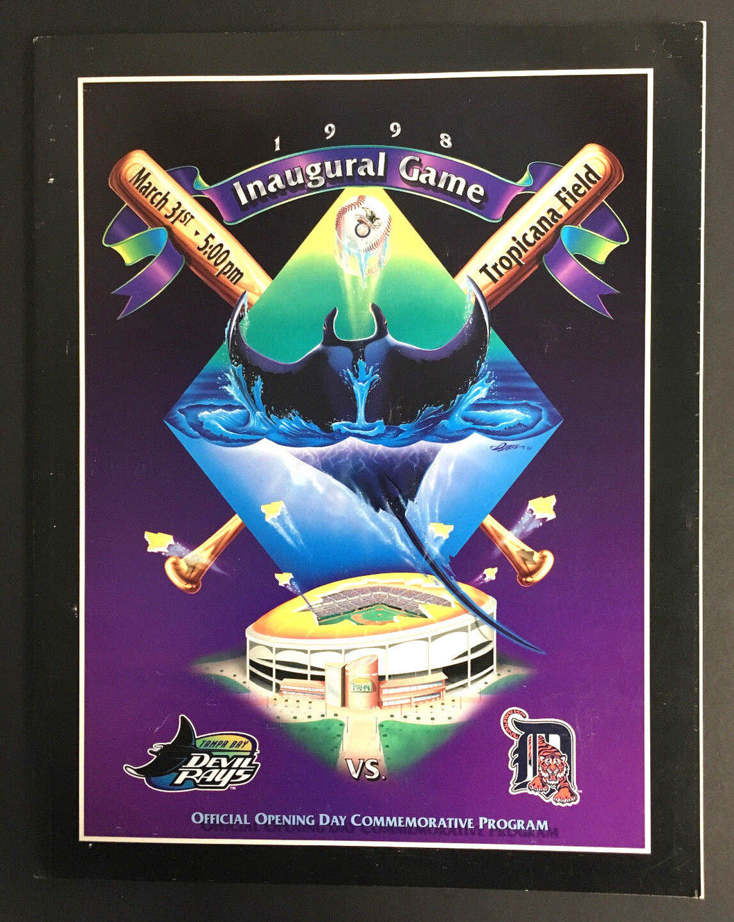 1998 Tampa Bay Inaugural Game Program Tropicana Field First Game Devil Rays MLB