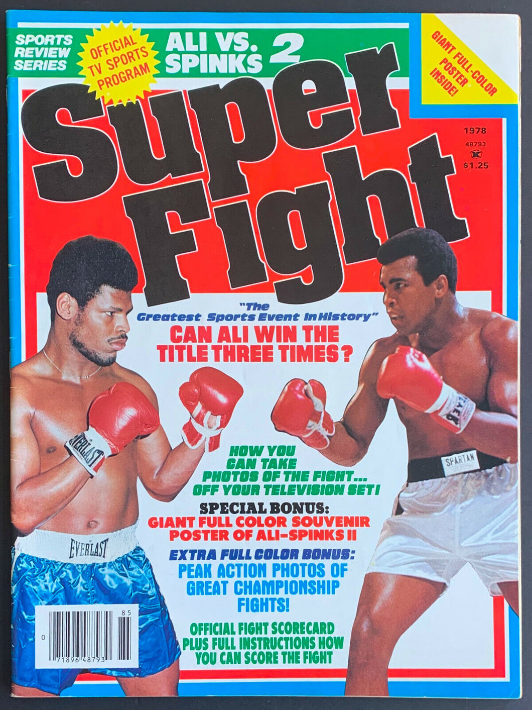 1978 Super Fight Vintage Boxing Magazine Muhammad Ali v Michael Spinks on Cover