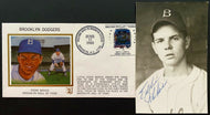 Eddie Miksis Signed Postcard + First Day Cover Brooklyn Dodgers MLB Baseball