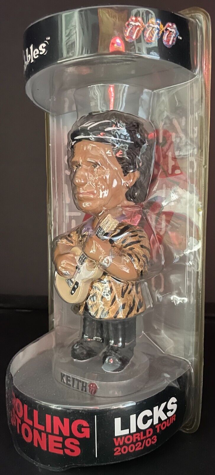 2002-03 Rolling Stones Keith Richards Bobblehead Licks World Tour Bobble Dobbles