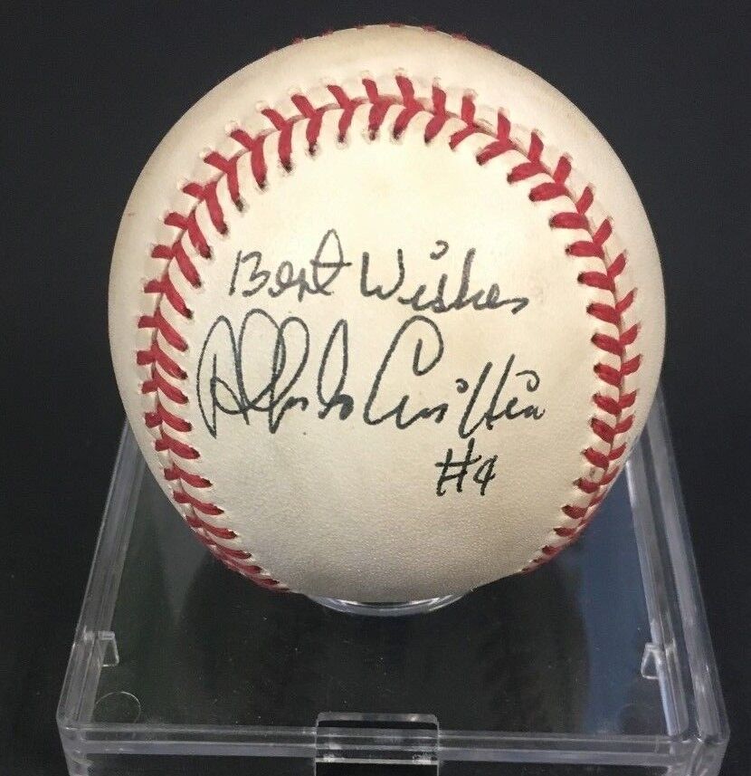Alfredo Griffin Autographed American League Game Used Baseball MLB