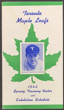 Load image into Gallery viewer, 1942 International League Toronto Maple Leafs Baseball Spring Training Schedule
