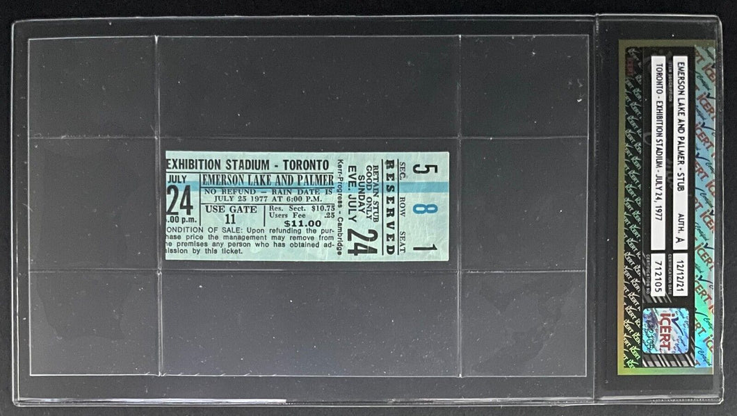 1977 Emerson Lake And Palmer Concert Ticket Stub Tour Backstage Pass iCert VTG