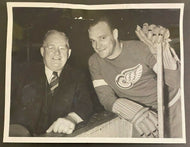 1938 NHL Hockey Type 1 Photo Charlie Conacher Detroit Red Wings Jack Adams Vtg