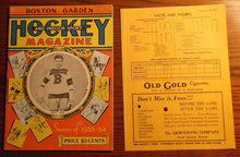 Load image into Gallery viewer, 1933 Boston Garden Bruins vs Ottawa Senators Vintage Hockey Program Old NHL Rare
