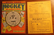 1933 Boston Garden Bruins vs Ottawa Senators Vintage Hockey Program Old NHL Rare