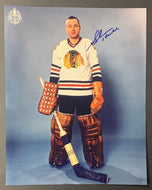 Glenn Hall Autographed Chicago Blackhawks NHL Hockey Photo Signed