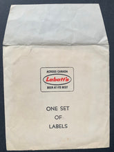 Load image into Gallery viewer, Circa 1980&#39;s Vintage Set of 30 Labatt Beer Bottle Labels in Original Envelope
