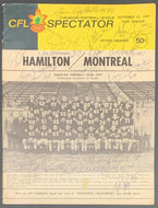 1967 Hamilton Tiger-Cats Autographed Signed Program CFL Football VTG Grey Cup