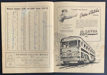 Load image into Gallery viewer, 1949 Montreal Forum Hockey Program Canadiens vs New York Rangers Maurice Richard
