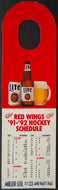 1991/1992 Detroit Red Wings Door Handle Miller Light Sponsored Schedule NHL