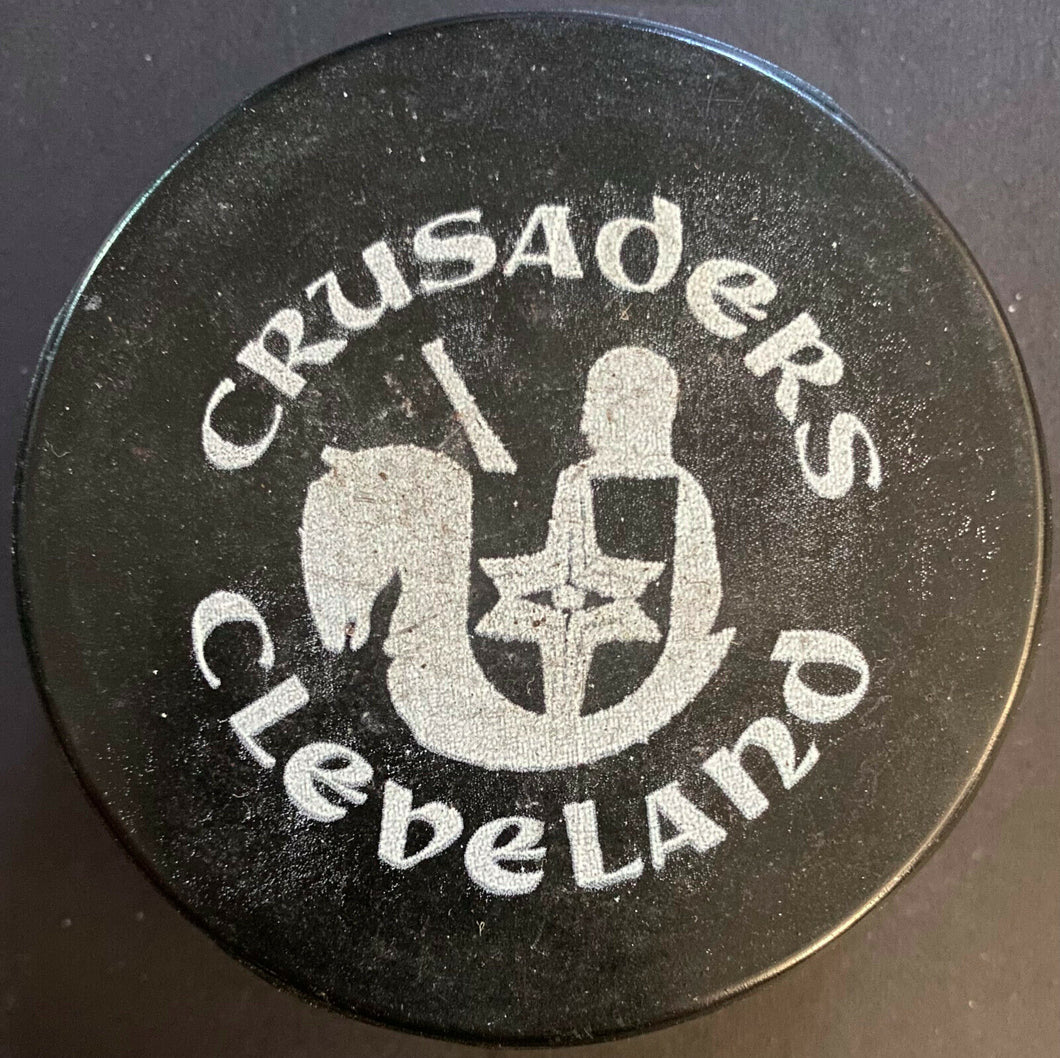 Cleveland Crusaders WHA Hockey Vintage Game Used Puck Biltrite Slug