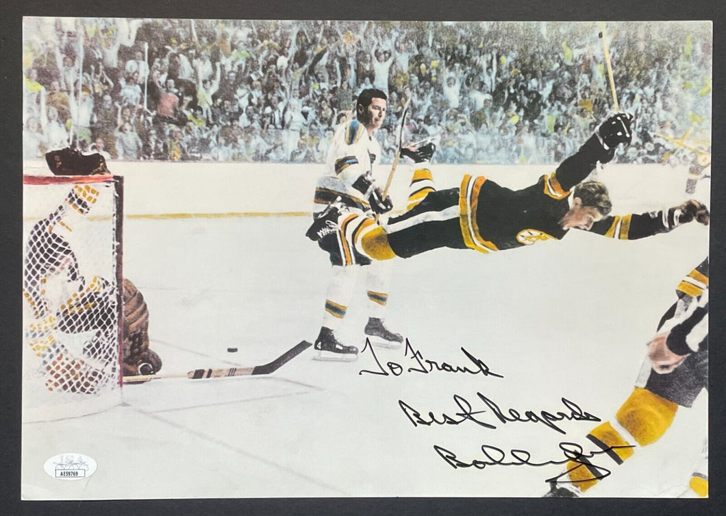 Bobby Orr Signed 1970 Cup Winning Goal Photo Autographed Boston Bruins JSA