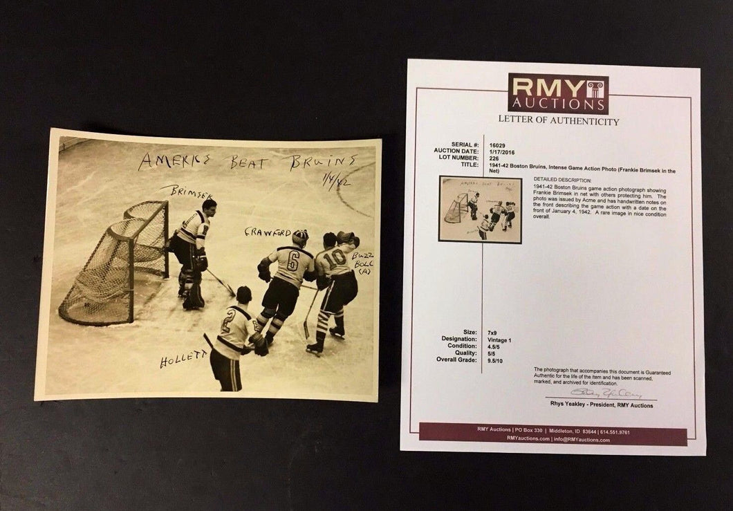 1942 ACME Press Photo Madison Square Gardens New York Americans NHL Hockey COA