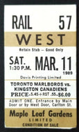 1989 Maple Leaf Gardens Ticket Stub Kingston Canadiens vs Toronto Marlboros