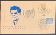 1963 President John F Kennedy First Day Cover Historic Berlin Speech Postmarked