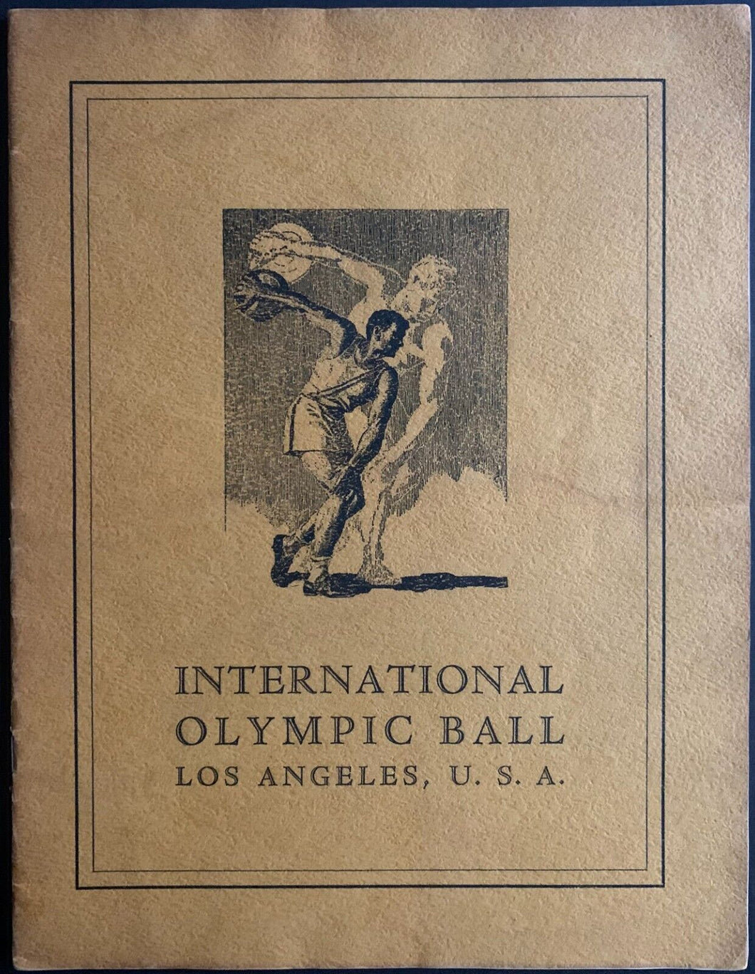 1932 Los Angeles Summer Olympics International Olympic Ball Program Historical