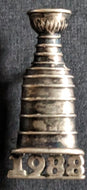 1988 NHL Hockey Stanley Cup Pin 925 Sterling Silver Issued to VIPs Oilers Bruins