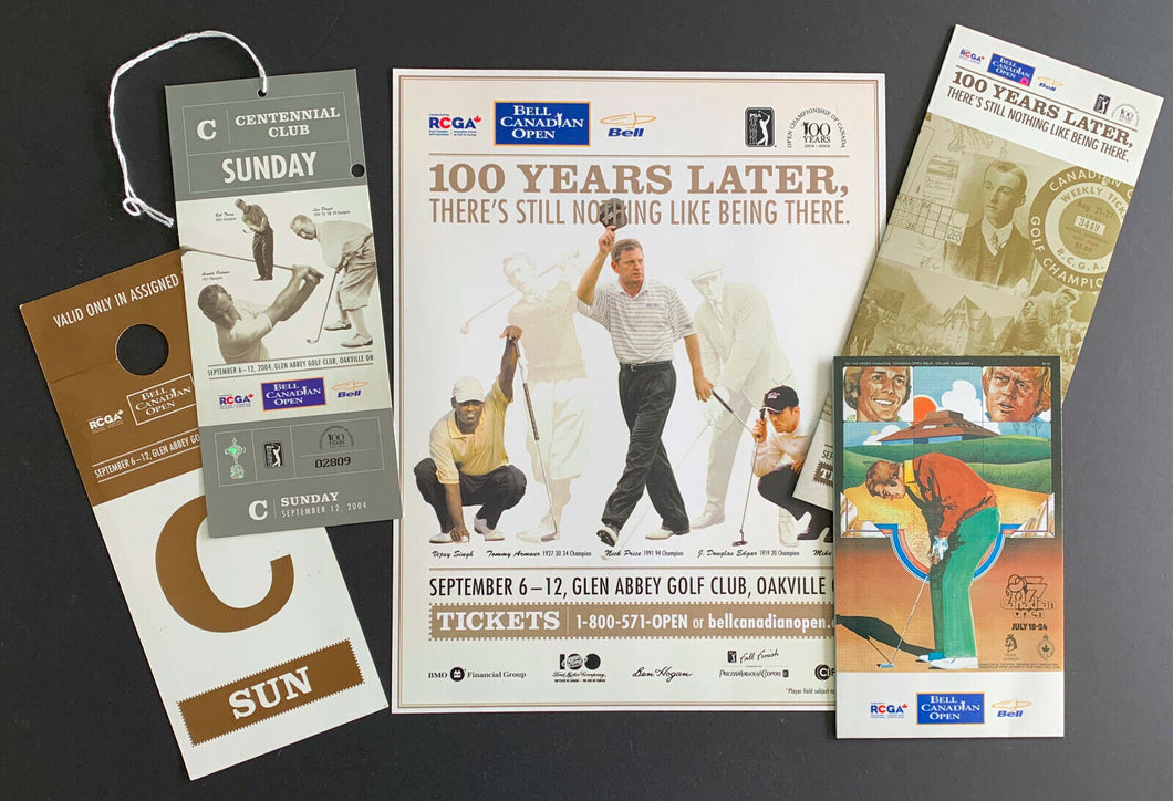 2004 100 Years Later Bell Canadian Open Golf Championship Ticket + Folder + Map