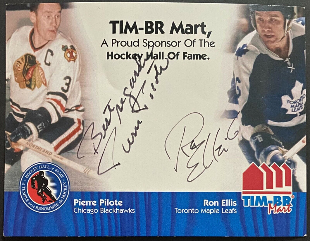 Pierre Pilote + Ron Ellis Toronto Maple Leafs Autographed Promo Card