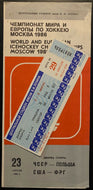 1986 World Hockey Championships Soviet Union Czechoslovakia Program And Ticket