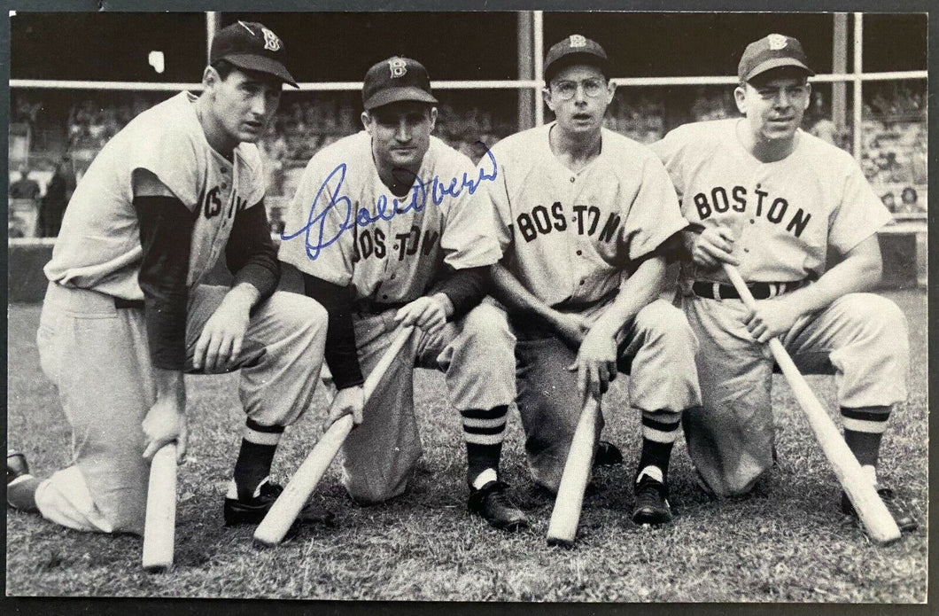 Vintage Signed MLB Baseball Postcard Bobby Doerr Autographed Ted Williams