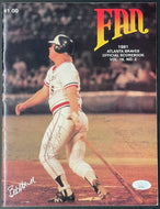 1981 Atlanta Braves Autographed Signed Scorebook Baseball JSA Perry Montefusco