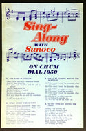 1950's 1050 Chum Radio Music Sing Along Song Book Sunoco Vintage Rare Promo