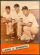 1959 CFL Program Empire Stadium Vancouver BC Lions Vs Winnipeg Blue Bombers