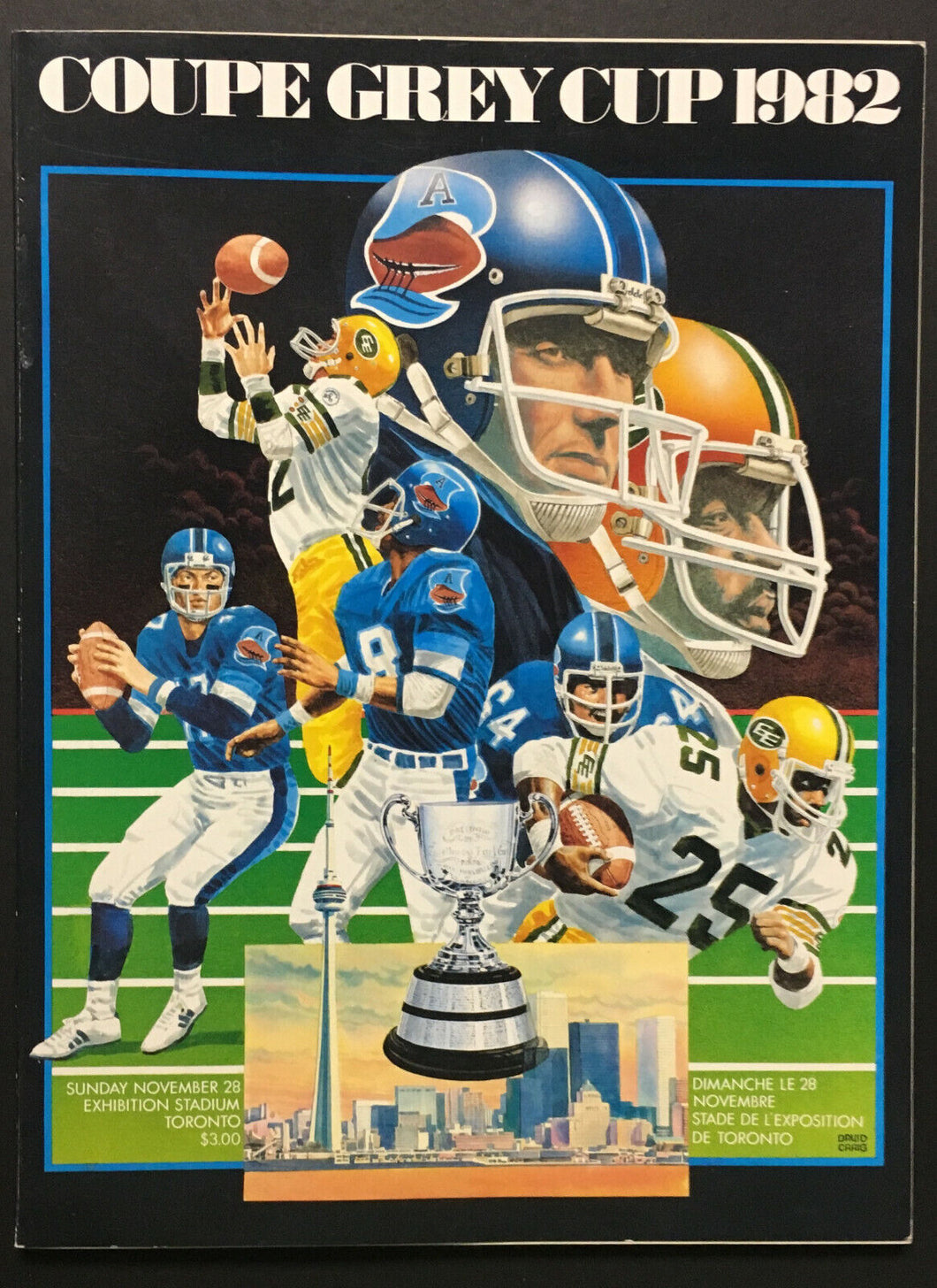 1982 CFL Grey Cup Football Program Toronto Argonauts v Edmonton Eskimos Unscored