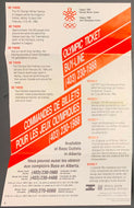 1988 Calgary Olympics Vintage Ticket Brochure Winter Games Canada Sports
