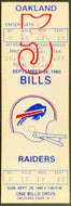 1980 NFL Buffalo Bills vs Oakland Raiders Football Game Ticket Rich Stadium VTG