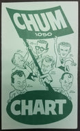 1962 1050 Chum Chart Radio Station Survey Music Toronto The Tornados Vintage