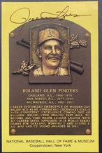 Load image into Gallery viewer, 1994 Rollie Fingers Autographed HOF MLB Baseball Signed Plaque Postcard JSA
