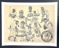 Negro League Legends Vintage Autographed Multi Signed Print x5 Players JSA LOA
