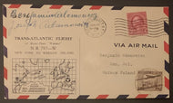 1934 Air Mail Cover Autographed Signed Pilots Adamowicz Brothers NYC To Poland