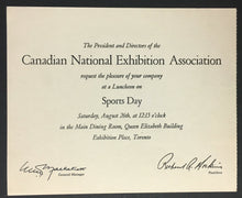 Load image into Gallery viewer, 1978 Sports Day Invitation Canadian National Exhibition CNE 100 Centennial
