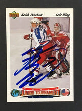 Load image into Gallery viewer, Keith Tkachuk Autographed 1991-92 Upper Deck #698 Rookie Card NHL Hockey JSA COA
