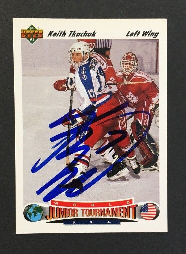 Keith Tkachuk Autographed 1991-92 Upper Deck #698 Rookie Card NHL Hockey JSA COA