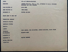 Load image into Gallery viewer, Beatles Production Notes 1964 Film Hard Days Night Vintage Movie Fab 4 Lennon
