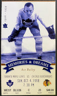 1998 NHL Hockey Final MLG Season Toronto Maple Leafs Preseason Ticket Ace Bailey