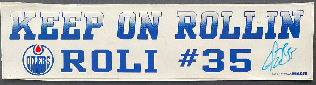 Edmonton Oilers Bumper Sticker Autographed Signed Dwayne Roloson NHL Hockey