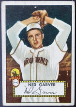 Load image into Gallery viewer, 1952 Topps Baseball Ned Garver #212 St. Louis Browns MLB Card Vintage
